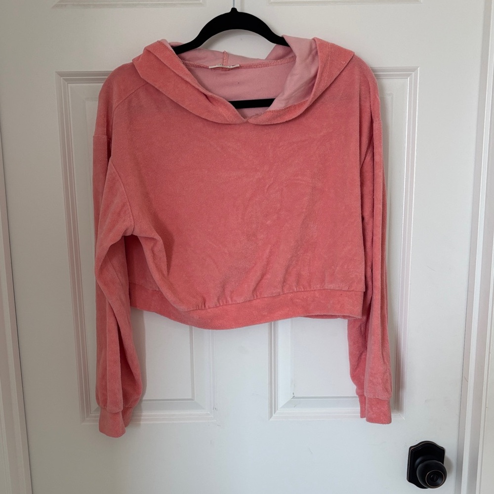 Cozy Pink Cropped Hoodie